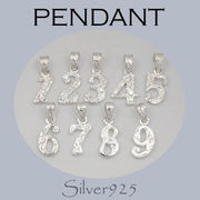 定番外 / 4-1902--1910 ◆ Silver925 シルバー ペンダント チャーム ナンバー 1to9