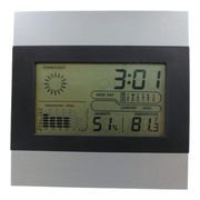 （クロック／ウォッチ）（ウェザー／カレンダー時計／温湿時計）メタルウェザーステーション D3096
