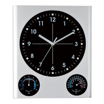 （インテリア・バラエティ雑貨）（温湿度計／ウェザー）BIG掛時計（温湿度計付） SW-226