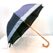 【晴雨兼用】【長傘】かわず張りUVカットドット柄晴雨兼用手開傘