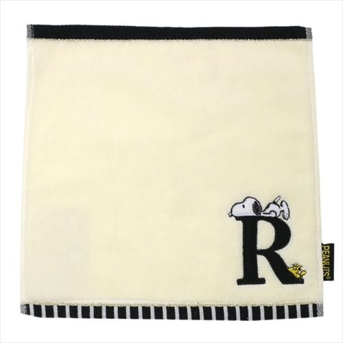 《新入学・新学期》スヌーピー イニシャルハンカチタオル/アルファベット R