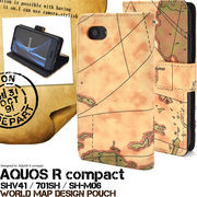 AQUOS R compact SHV41/SoftBank701SH/SH-M06用ワールドデザインケースポーチ