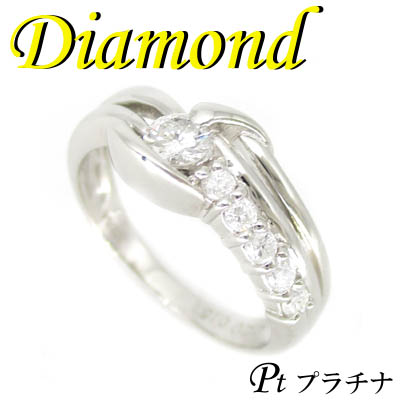 1-1804-06001 TDK  ◆  Pt900 プラチナ デザイン リング  ダイヤモンド 0.35ct　12号