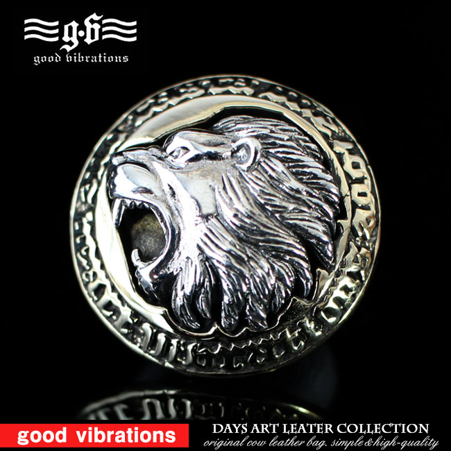 good vibrations グッドバイブレーション コンチョ シルバーコンチョ ライオン 獅子 ブラス 真鍮