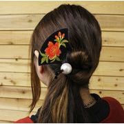 アクリル日本和風ヘアピン  シルクカラーU型花卉アクセサリー 花嫁の頭飾り