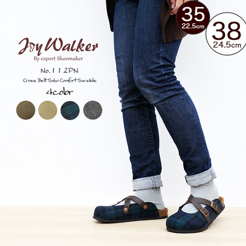 【joy walker】レディースサイズ　クロスベルト スリッポン 3色