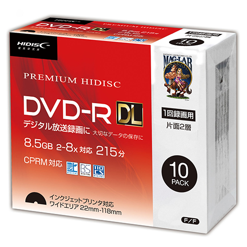 10個セット HIDISC DVD-R DL 8倍速対応 8.5GB 1回 CPRM対応