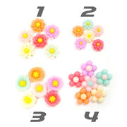 5種類(写真2枚)から選べるフラワーカボション 6色セット★プラパーツ 花【デコ】