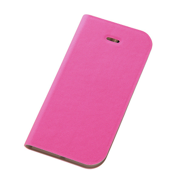 iPhone5/iPhone5s/スマホケースブックカバータイプ ポケットスリム ピンク