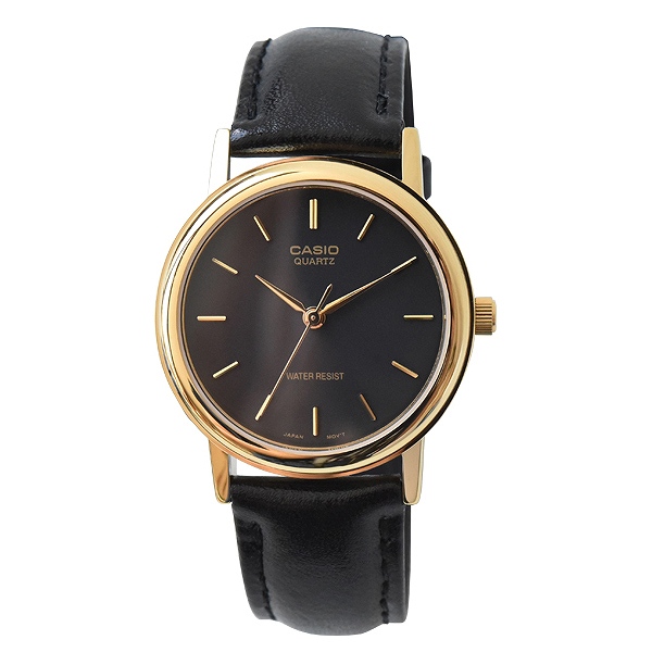 CASIO腕時計 アナログ表示 丸形 革ベルト MTP-1095Q-1A チプカシ メンズ腕時計