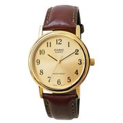 CASIO腕時計 アナログ表示 丸形 革ベルト MTP-1095Q-9B1 チプカシ メンズ腕時計
