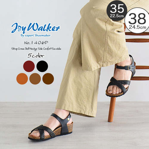 【joy walker】 レディースサイズ 足首ストラップ サンダル 4色