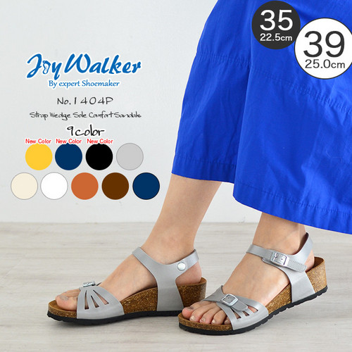 【joy walker】 レディースサイズ ストラップ ウエッジ サンダル 9色