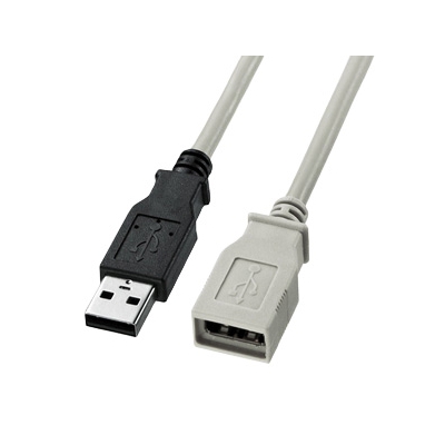 USB延長ケーブル 長さ0.5m ライトグレー