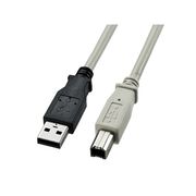USB2.0ケーブル スタンダードコネクタタイプ 長さ1.5m ライトグレー