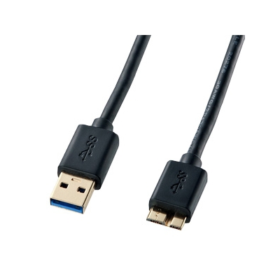 USB3.0対応マイクロケーブル USB IF認証タイプ ブラック 長さ1.8m