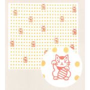 【新登場！安心の日本製！豆絞りの中に縁起モチーフを織り込んだ手ぬぐい！】ふくまめ　招き猫