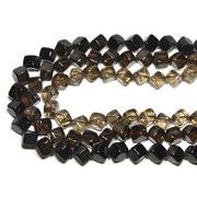 【カットビーズ】スモーキークォーツ キューブ型 8mm