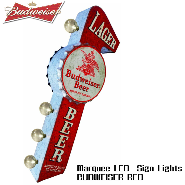 Budweiser 王冠型　LED照明　ブリキ看板 Budweiser 王冠型 LED照明 ブリキ看板 Budweiser 王冠型 LED照明