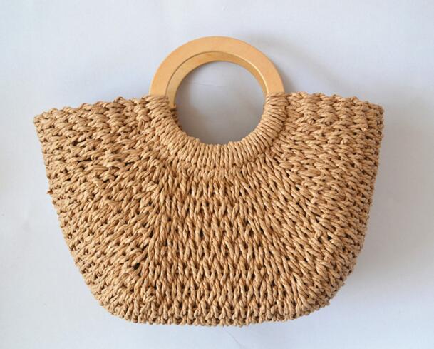 カゴバッグ　ハンドバッグ　トートバッグ　3色　手作り　夏　ビーチ　透かし編み