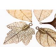 【秋冬アクセサリー】極薄銅製メタル　リーフのメタル　高品質銅素材使用＆繊細な模様