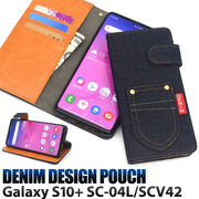 スマホケース 手帳型 Galaxy S10+ SC-04L SCV42 ギャラクシーS10+ 携帯ケース デニム ジーンズ 人気