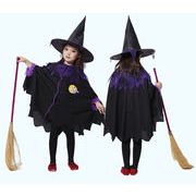 ハロウィン　大人気　 魔女 ハロウィン衣装 　子供服　子供用 コスプレ衣装  2セット　服＋帽子