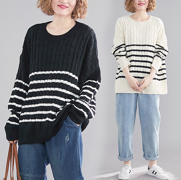 【秋冬新作】ファッションセーター♪ブラック/ホワイト2色展開◆