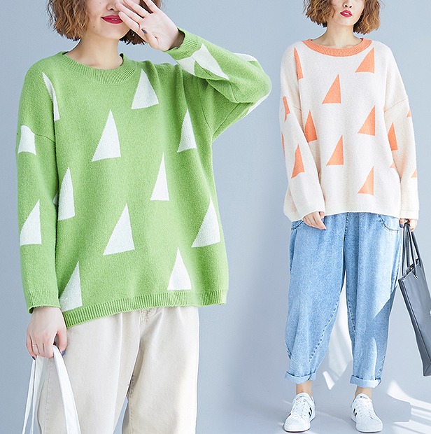 【秋冬新作】ファッションセーター♪グリーン/ブルー2色展開◆