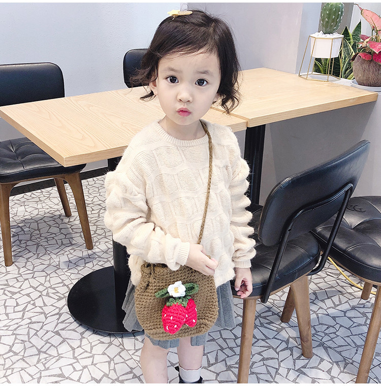 トートバッグ ハンドバッグ ニット 手編み風 子供用 キッズ カバン 鞄 可愛い 女の子 ファッション雑貨 香山 株式会社 問屋 仕入れ 卸 卸売の専門 仕入れならnetsea