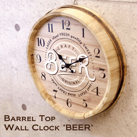 【壁掛時計】バレルトップウォールクロック BEER