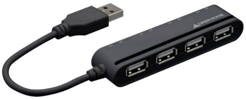 4ポート USB2.0HUB スイッチ付 バスパワー ブラック GH-UH204SBK