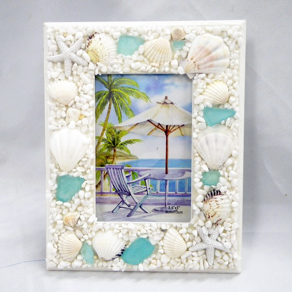 シェルとシーグラスの写真立て【S7-1】 | 卸売・ 問屋・仕入れの専門