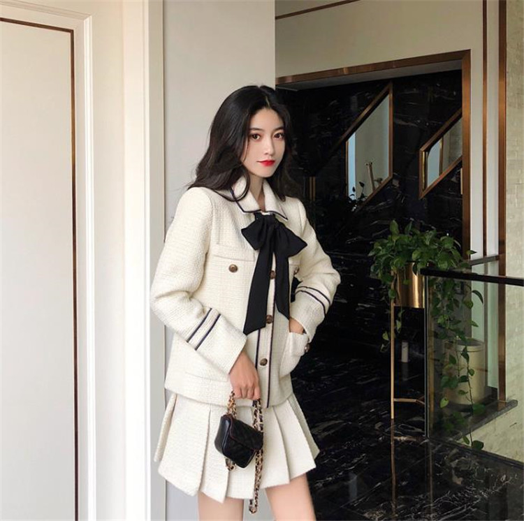 新しいデザイン 韓国ファッション Sweet系 スーツ 百掛け コート プリーツスカート 2点セット アパレル オープンブリッジ 合同会社 問屋 仕入れ 卸 卸売の専門 仕入れならnetsea
