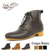 【FeeL】Coupe Boots(コッペブーツ)  本革レディースカジュアル 　FE-12