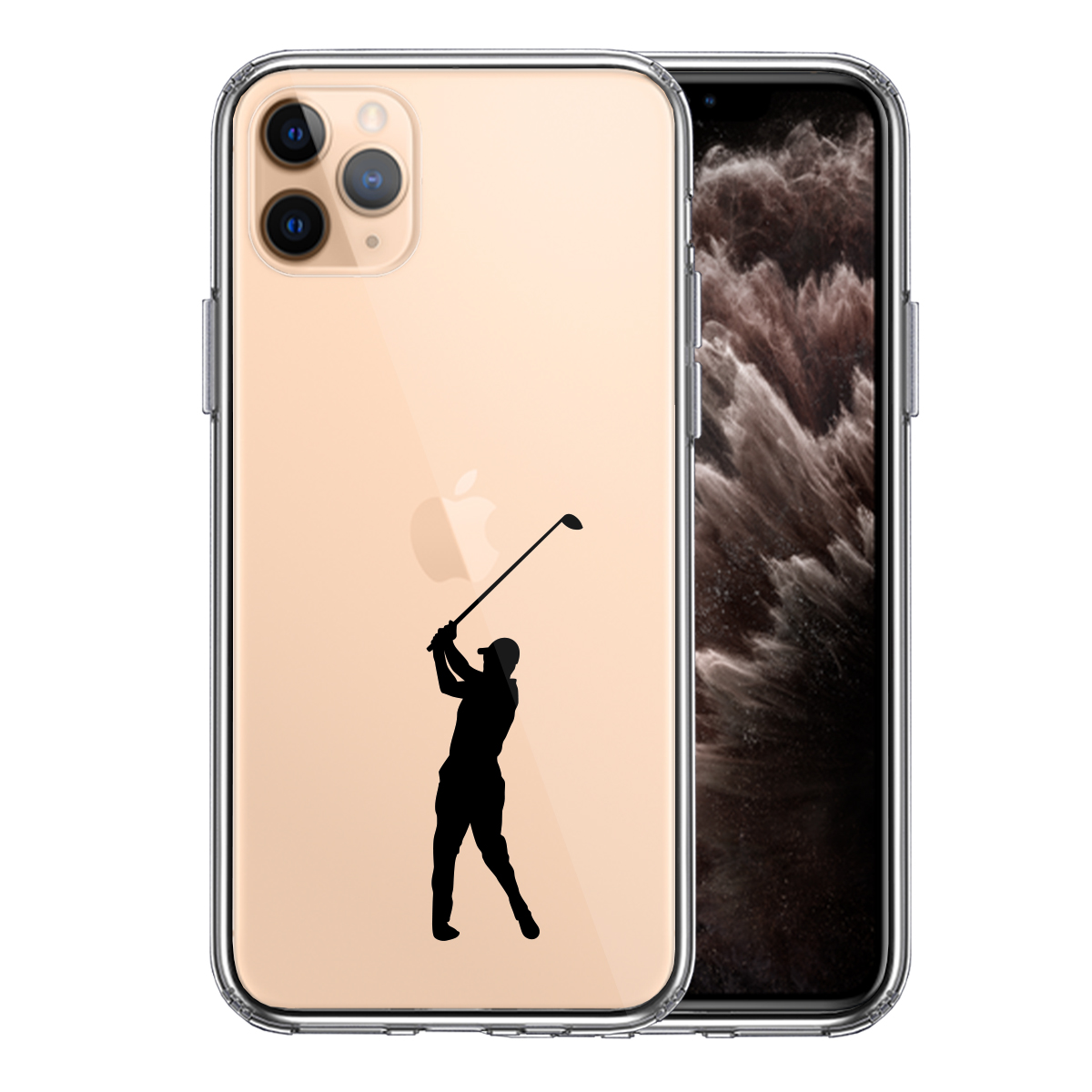 iPhone11pro  側面ソフト 背面ハード ハイブリッド クリア ケース カバー ゴルフ