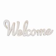 ウェルカムウッドパーツ　ホワイト　デコレーション素材