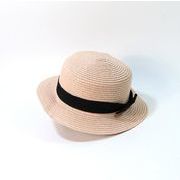 　ハット　麦わら帽子　リボン　UV　日焼け止め　シンプル　レディースファッション