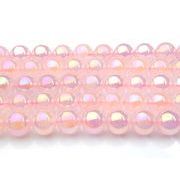 【ローズクォーツレインボーオーラ】　12mm １連（約38cm）_R938/A5-2