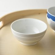 【特価品】10.5cmカジュアルボーダー茶碗 グレー[B品][美濃焼]