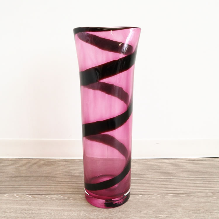 【直送可】リビングや玄関のインテリアに♪ 花瓶（ガラス）　ピンク