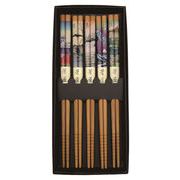 竹製　 浮世絵　　5膳セット　お箸
