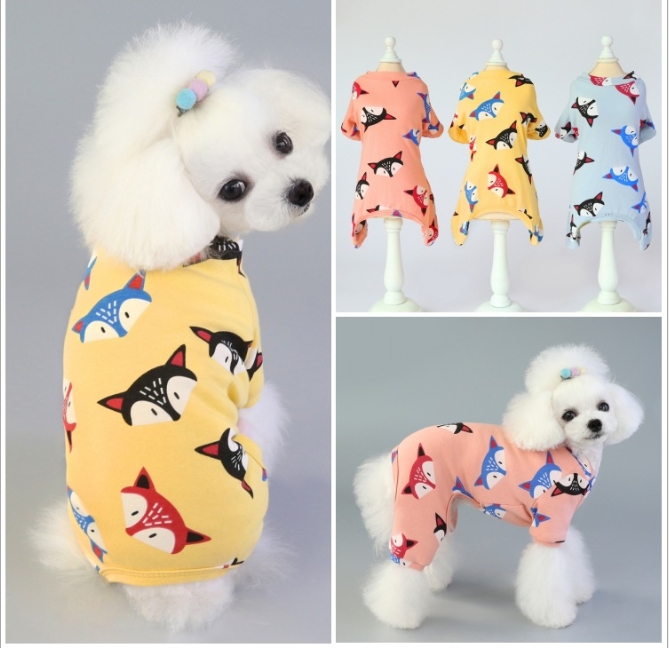 新作　可愛い フォックス　パジャマ　犬服　 犬の服　犬  ワンちゃん服　 ペット　犬　ペット用品（S-XXL）