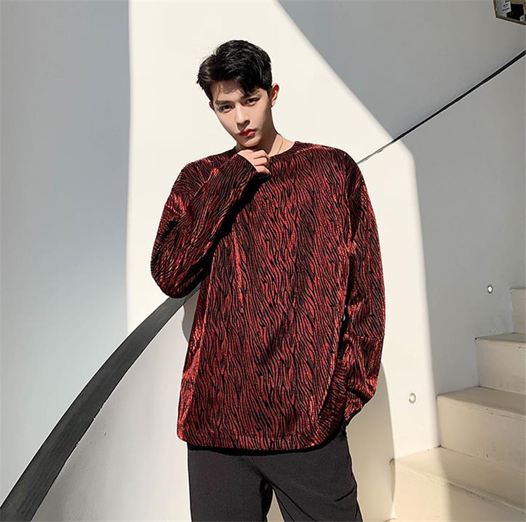 春服先取り 秋 ゼブラ柄 織り 気質 ラウンドネック アンダーシャツ 春 メンズ トップス シャツ メンズアパレル オープンブリッジ 合同会社 問屋 仕入れ 卸 卸売の専門 仕入れならnetsea