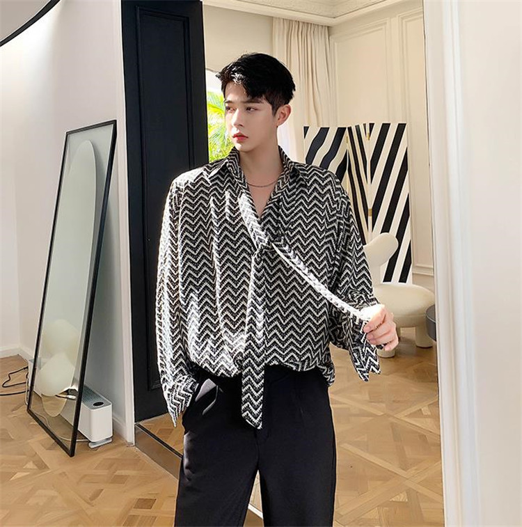 安いのに高く見える シルキー 蝶ネクタイ ファッション 気質 春夏 シャツ メンズ レトロ 模様 長袖 メンズアパレル オープンブリッジ 合同会社 問屋 仕入れ 卸 卸売の専門 仕入れならnetsea