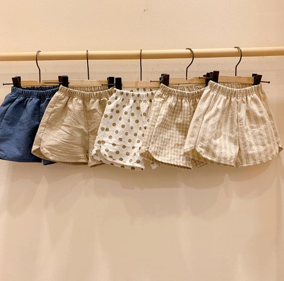 夏 男女兼用 キッズ服 子供服 赤ちゃん着ズボン 水玉 チェック ストライプ ショットパンツ