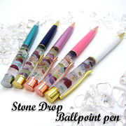 【新発売】 ストーンドロップボールペン ハーバリウム ボールペン 天然石 さざれ パワーストーン