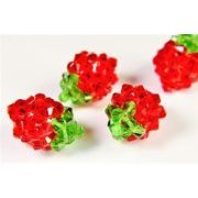 【春夏アクセサリー】A級ガラス製ビーズで1つ1つ手作り　苺イチゴパーツ　トレンドパーツ