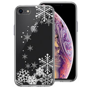 iPhone7 iPhone8 兼用 側面ソフト 背面ハード ハイブリッド クリア ケース 雪の結晶