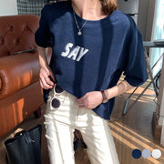 【日本倉庫即納】 Tシャツ レディーストップス 半袖 カットソー 韓国ファッション 体型カバー